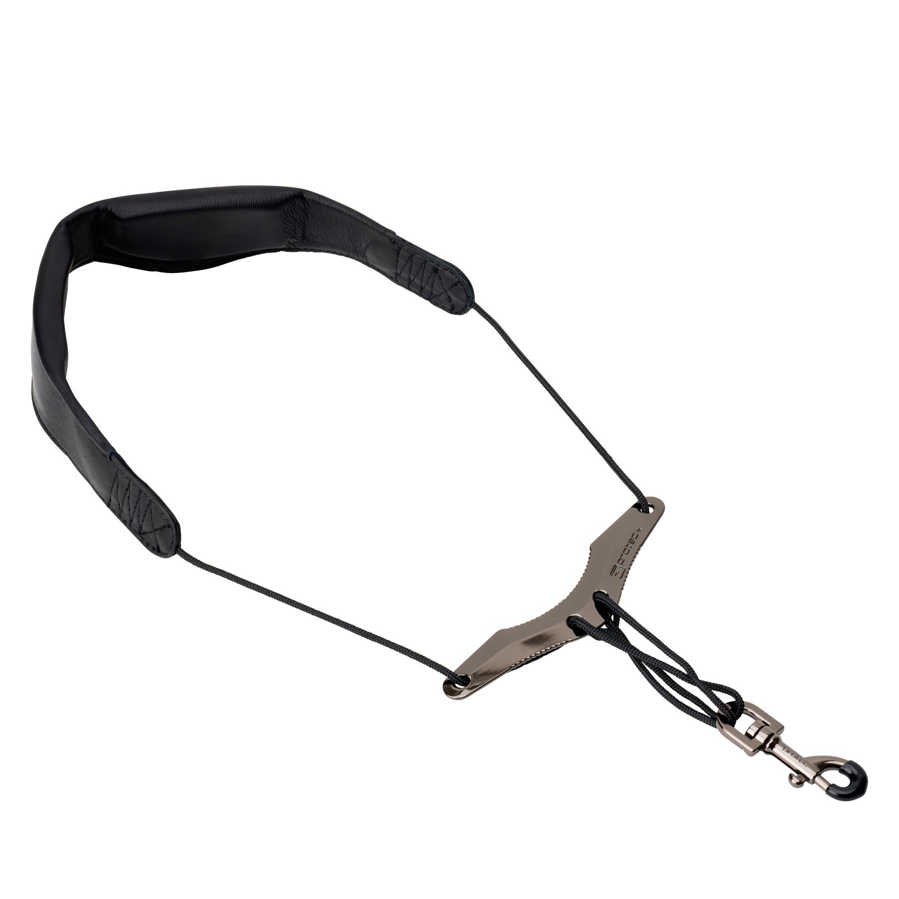 Saxophone Neck Strap - Less Stress Leather, Comfort Bar & Metal